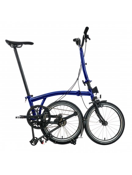 BROMPTON P Line Bolt Blue Lacquer 12-Speed sulankstomas dviratis su aukštu vairu